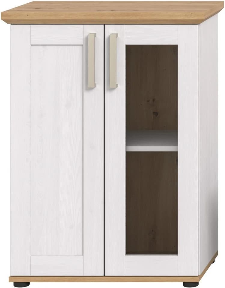 Home Affaire Vitrine Cosenza Weiß Silber Holzoptik 2 Türen - Bild 5