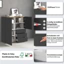 OTTO HOME GARDA Highboard 3 Türen 3 Schubladen Anthrazit Eiche Bild 3