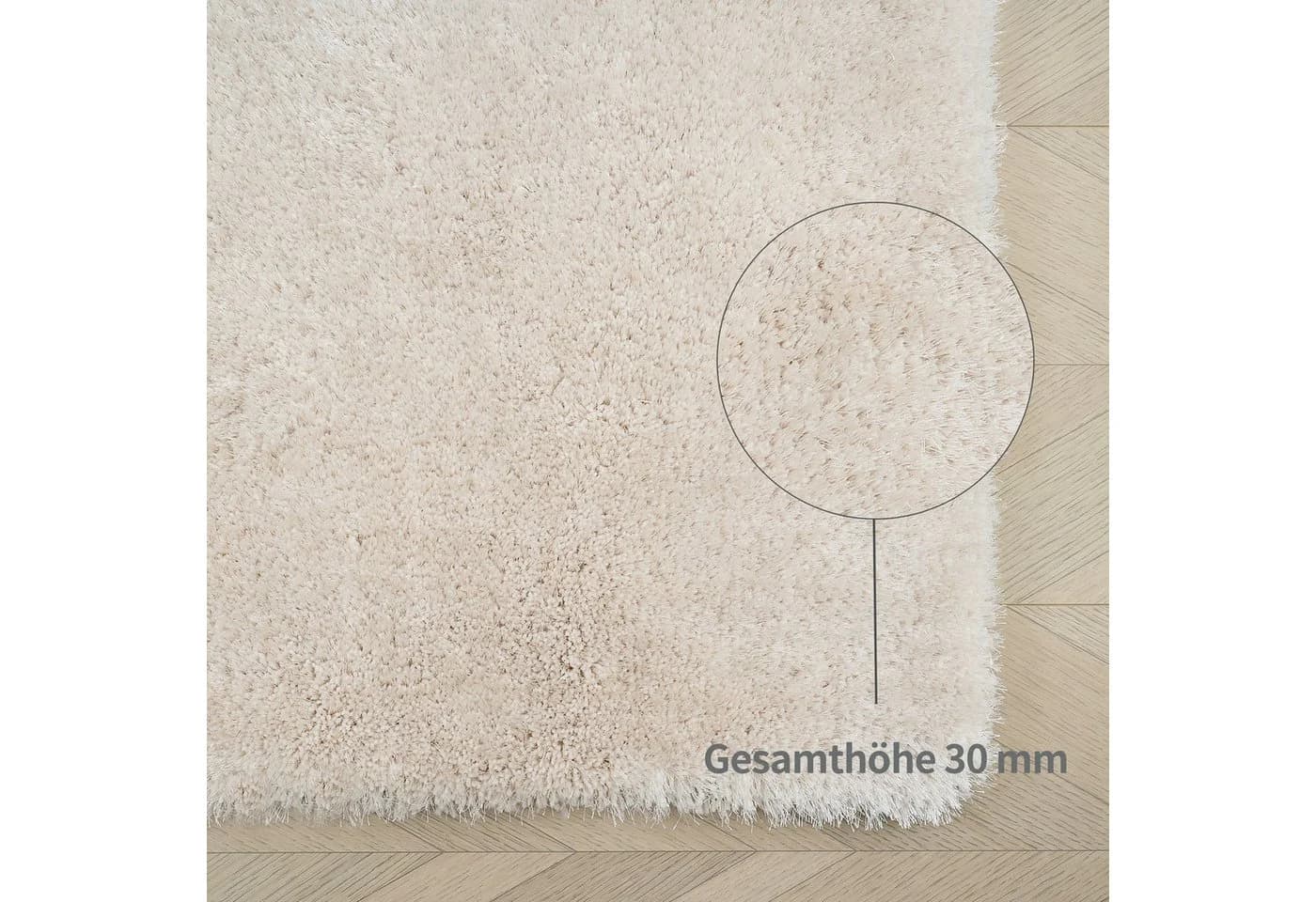 Bruno Banani Dana Teppich Beige Uni Shaggy 240x320cm - Bild 5