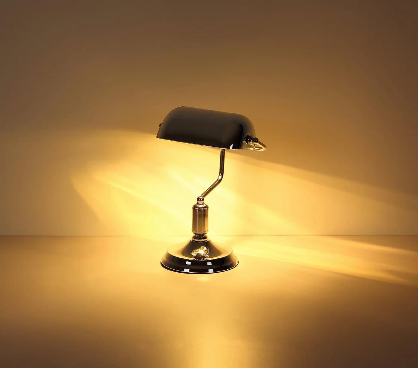 My Home Tischleuchte Estelle, Ein-/Ausschalter, ohne Leuchtmittel, Wippschalter am Kabel, Bankerlampe, Vintage