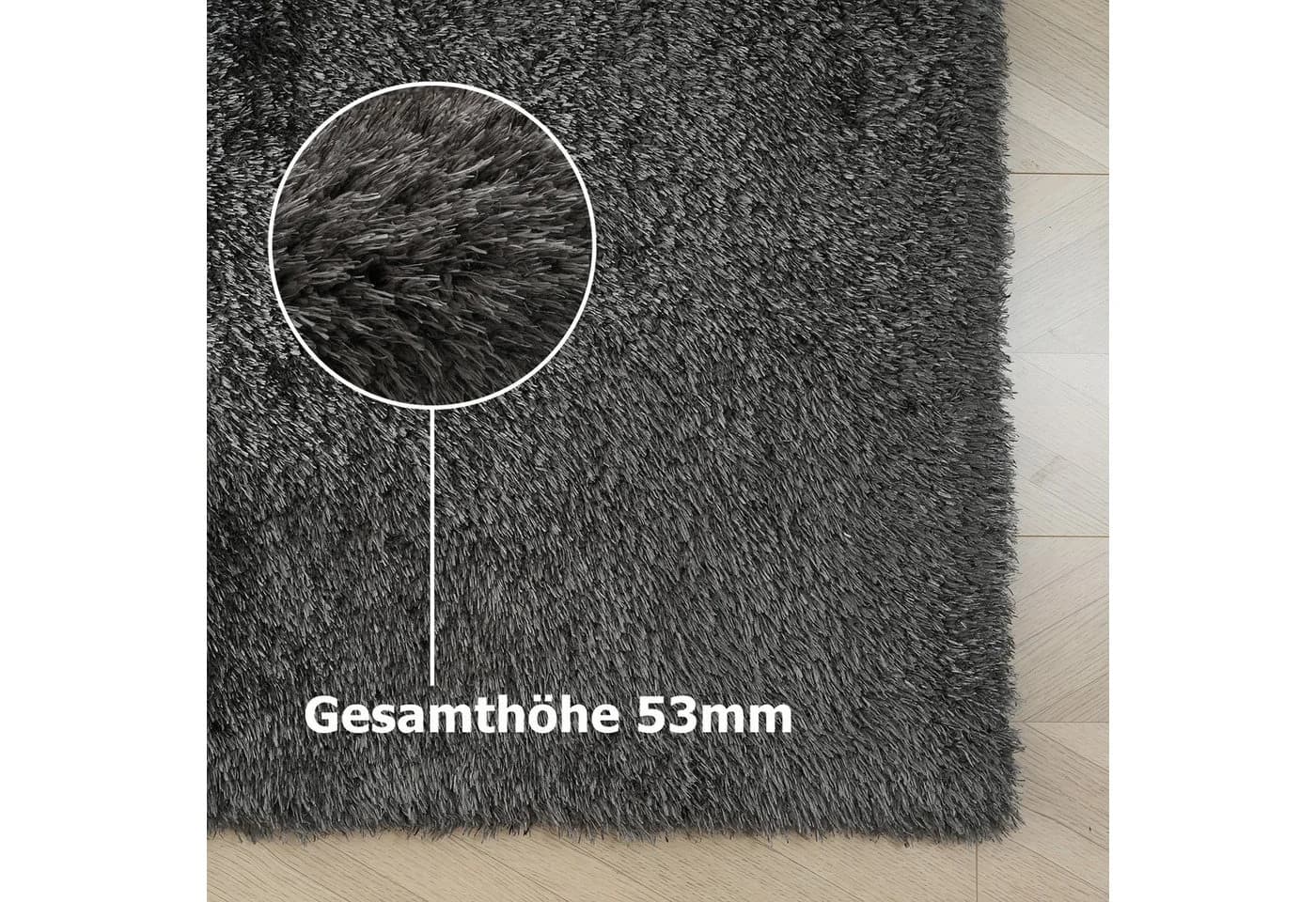 OTTO HOME Hochflor-Teppich Micro Shaggy Anthrazit Uni-Design - Bild 5