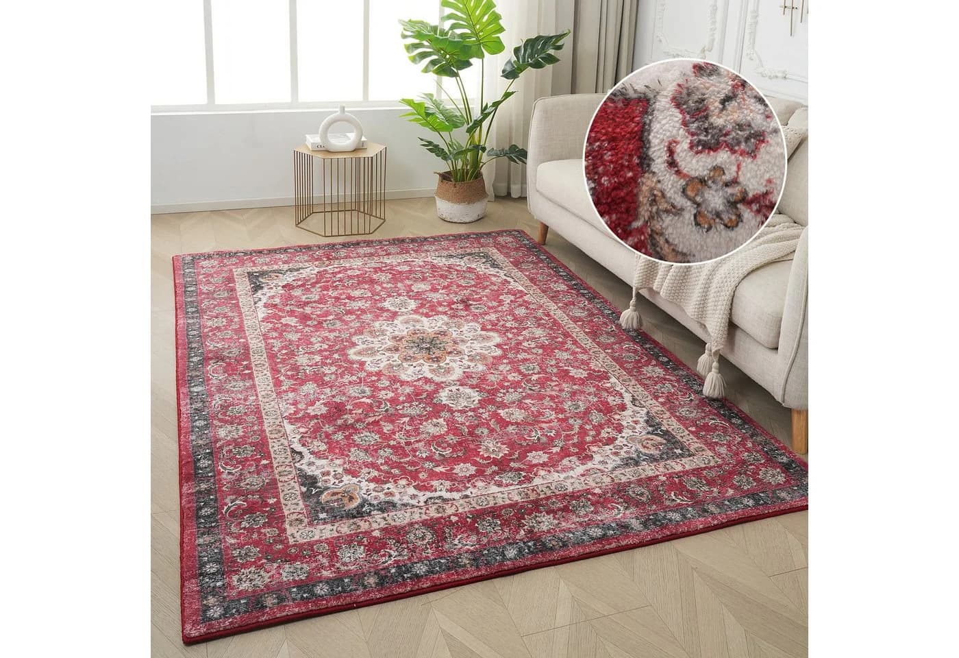 Teppich Omar Druckteppich Orientalisches Design Mehrfarbig Kunstfaser - Bild 2