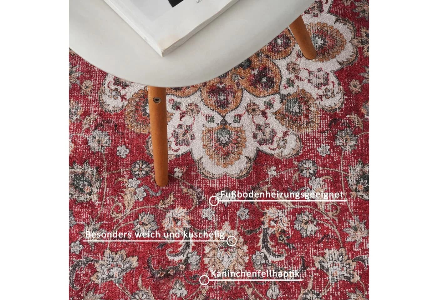 Teppich Omar Druckteppich Orientalisches Design Mehrfarbig Kunstfaser - Bild 4