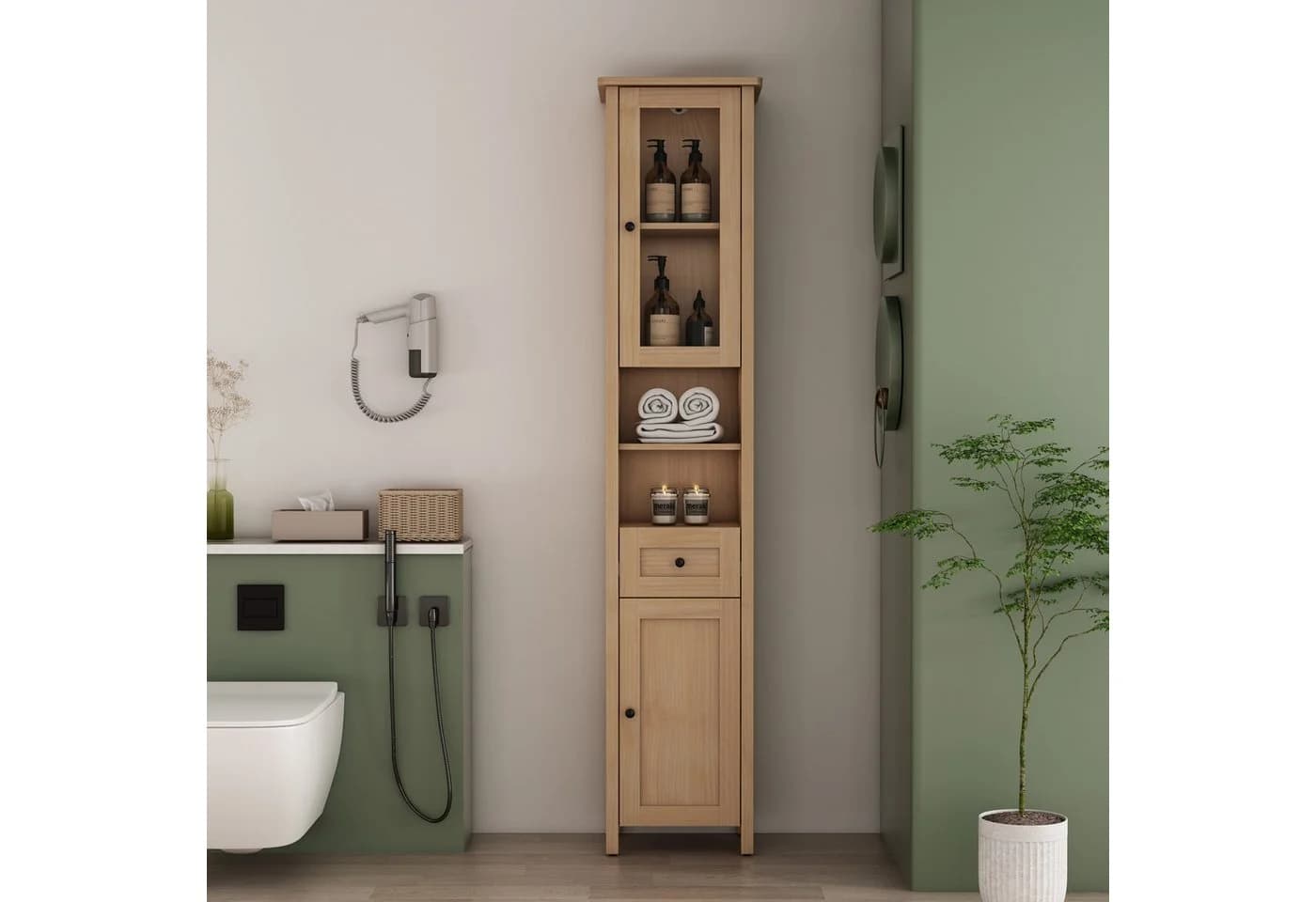 Welltime Hochschrank STOCKHOLM Eiche 40 cm