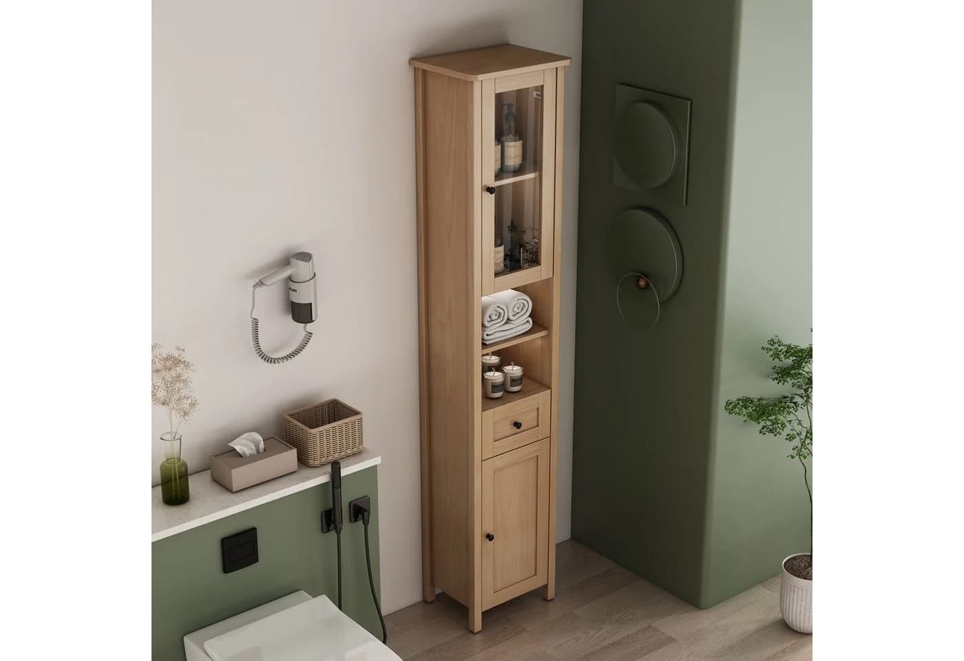 Welltime Hochschrank STOCKHOLM Eiche 40 cm - Bild 3