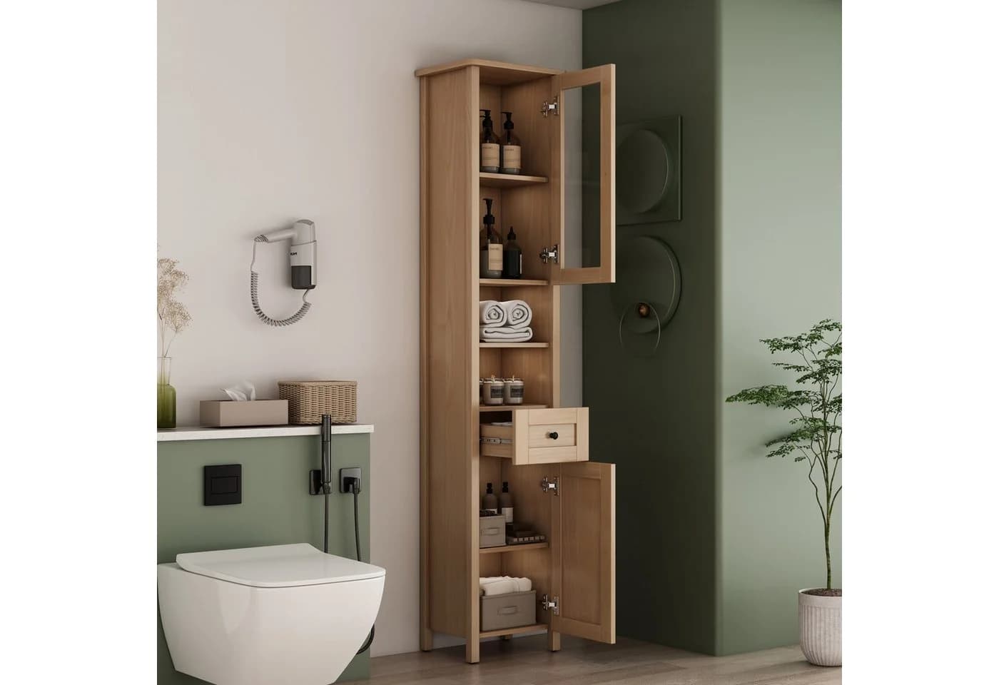 Welltime Hochschrank STOCKHOLM Eiche 40 cm - Bild 4