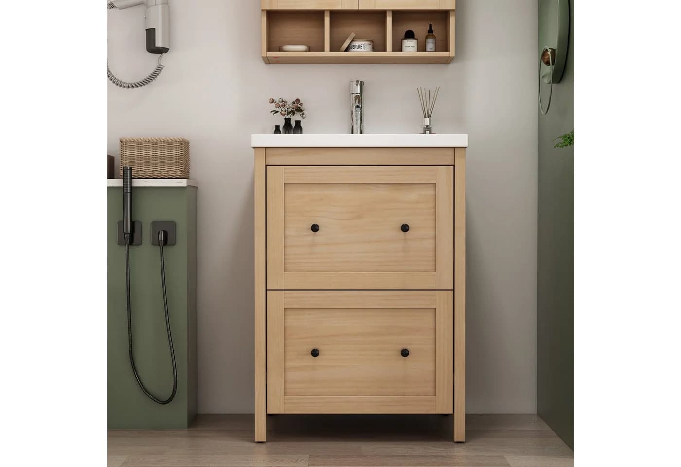 welltime Waschtisch Stockholm 60 cm mit 2 Auszügen und Softclose - Bild 3