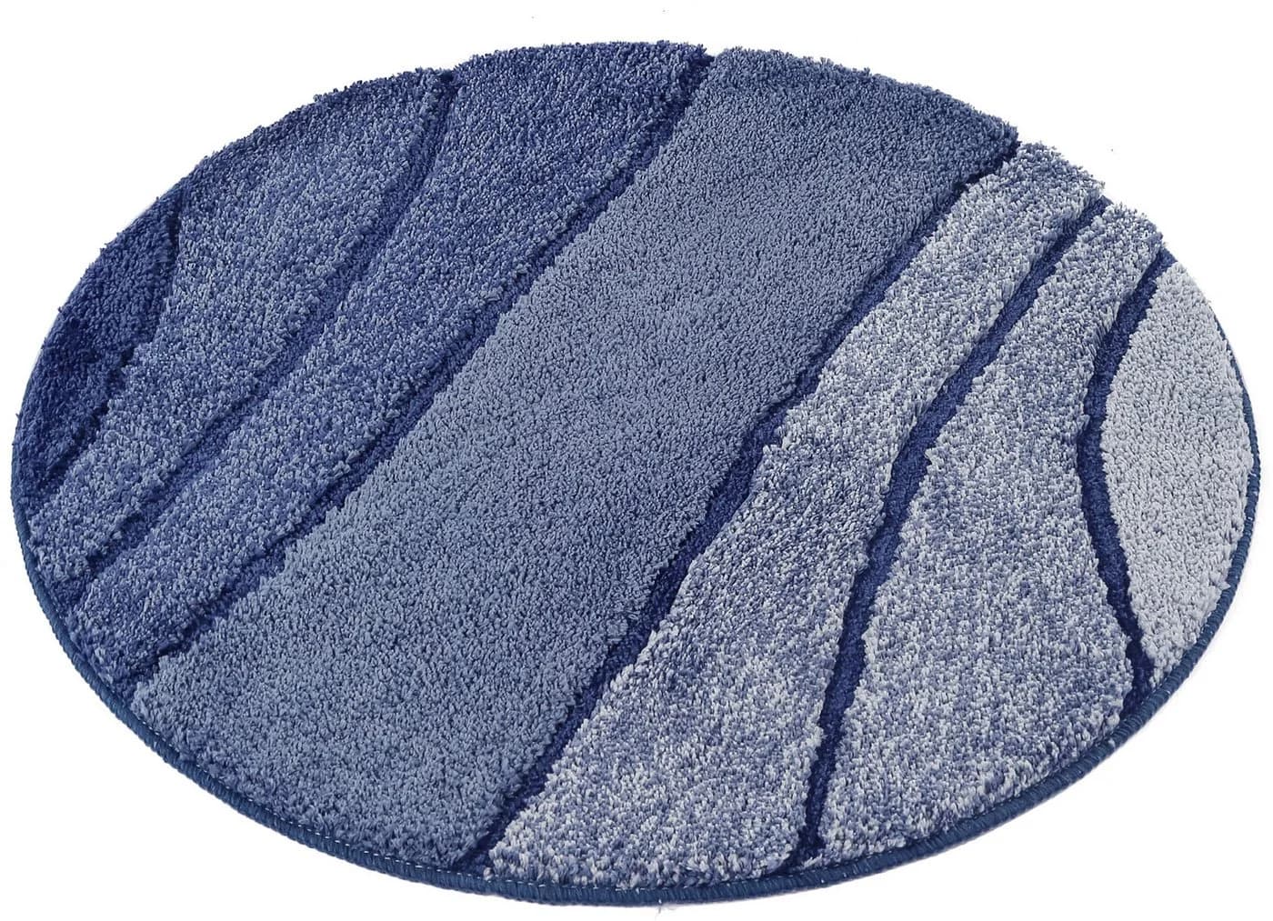 my home Badematte Josie Badvorleger Badezimmer Teppich Blau Wellen-Motiv