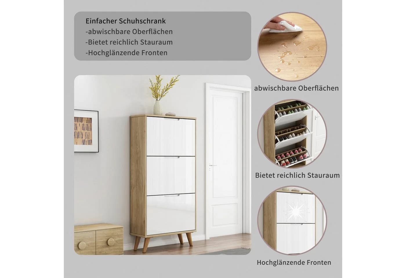 Schuhschrank OTTO HOME Lund Eichefarben Weiß FSC-zertifiziert - Bild 4