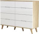 Kommode OTTO HOME Lund Weiß mit Glänzenden Fronten und Griffmulden Bild 2