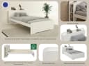 HOME AFFAIRE Ismund Stauraumbett Weiß Massivholz Bild 3