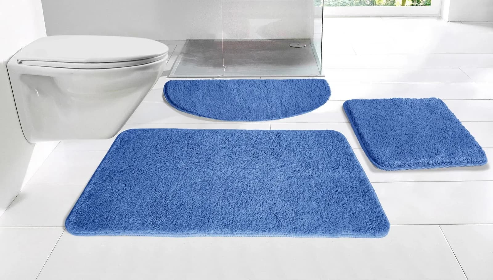 Badematte MY HOME Inga Badezimmer Teppich Blau