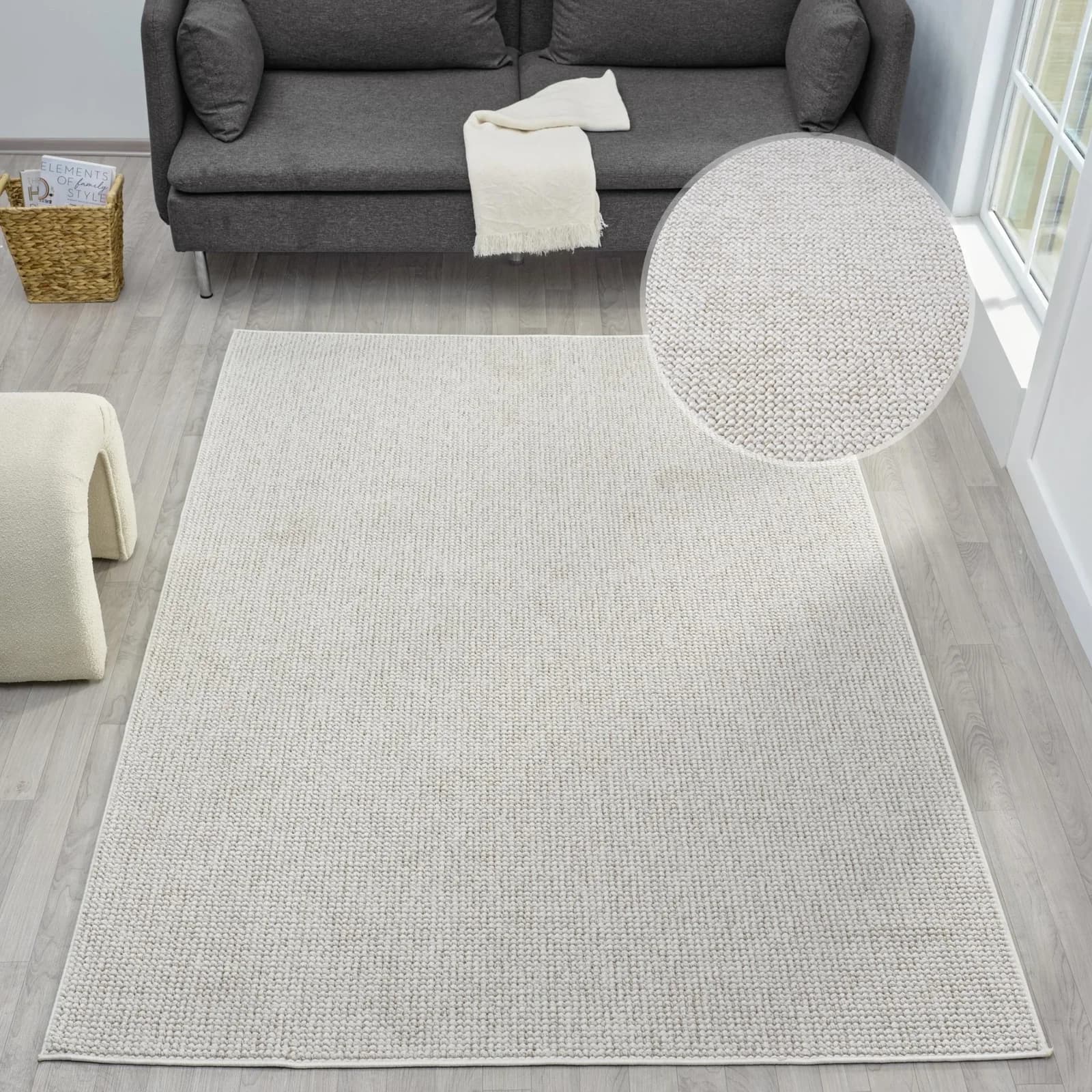 Teppich OTTO HOME Lilri Woll-Look Scandi Beige Creme 120x180cm