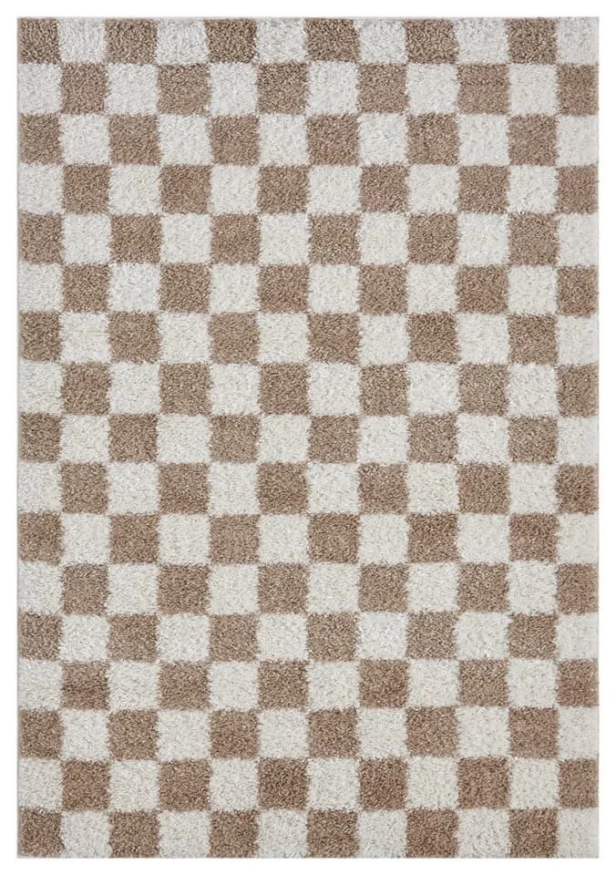 Hochflor-Teppich OTTO HOME Kiiki, Karo-Muster, 240x320 cm, Kunstfaser, Schachbrettmuster