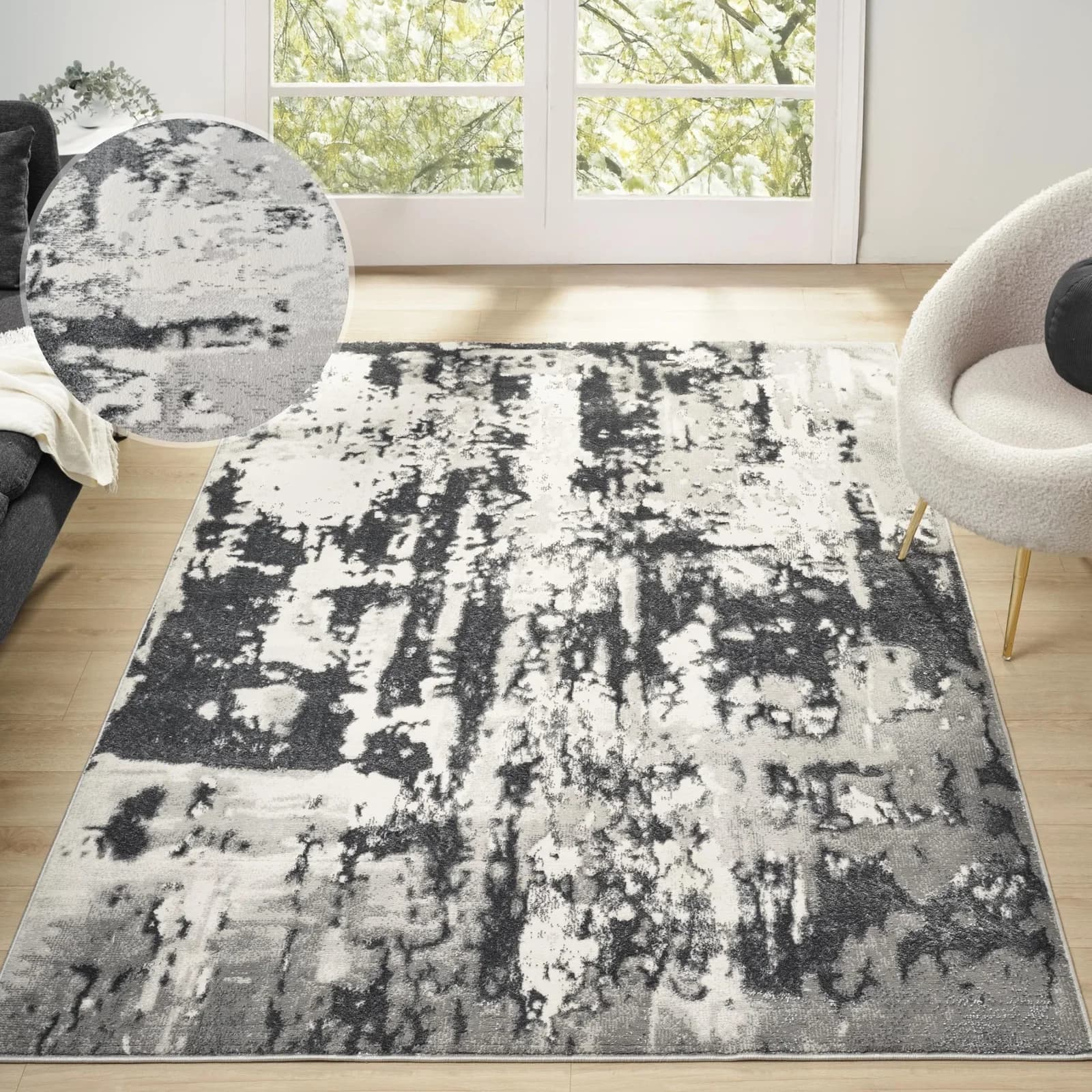 Teppich OTTO HOME Miaja Vintage-Look Grau Kunstfaser