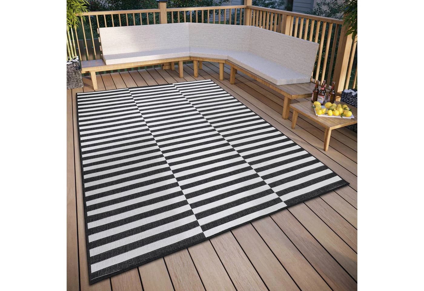 OTTO HOME Viela In-Outdoor Teppich Schwarz-Weiß Wendeteppich - Bild 2