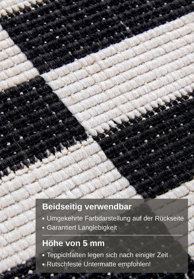 OTTO HOME Viela In-Outdoor Teppich Schwarz-Weiß Wendeteppich - Bild 4