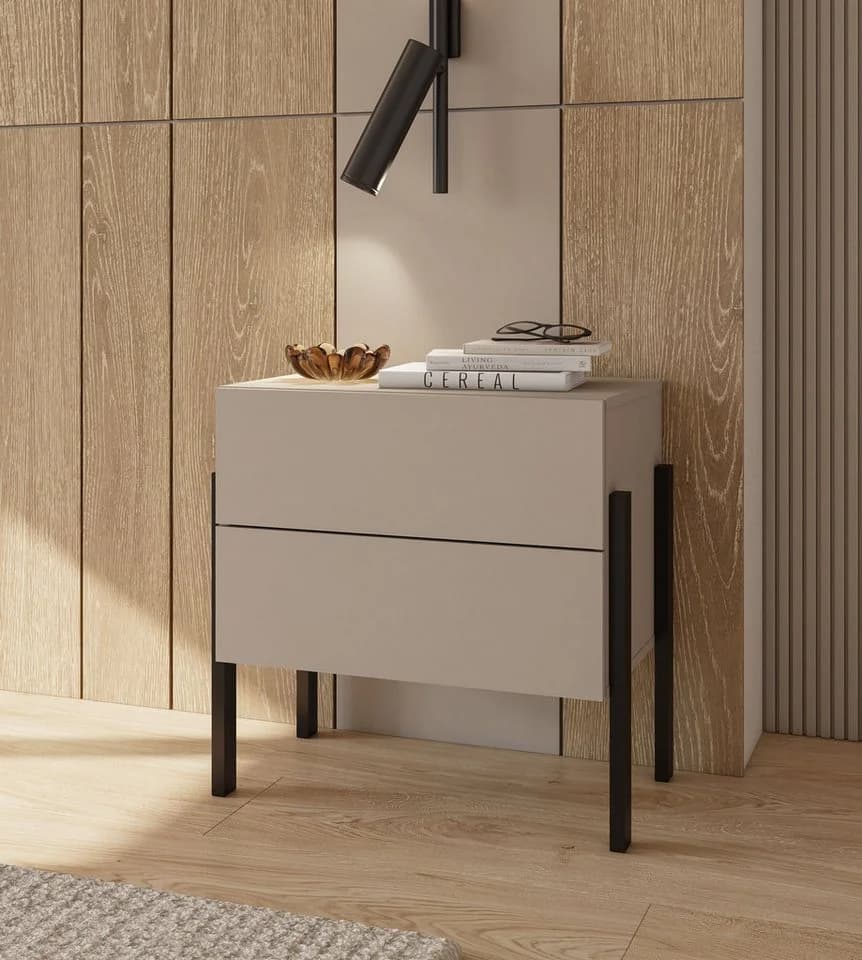 OTTO HOME Nachtkommode Jukon Kaschmir Modern 2 Schubladen Push-to-open - Bild 2