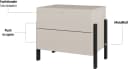 OTTO HOME Nachtkommode Jukon Kaschmir Modern 2 Schubladen Push-to-open Bild 3