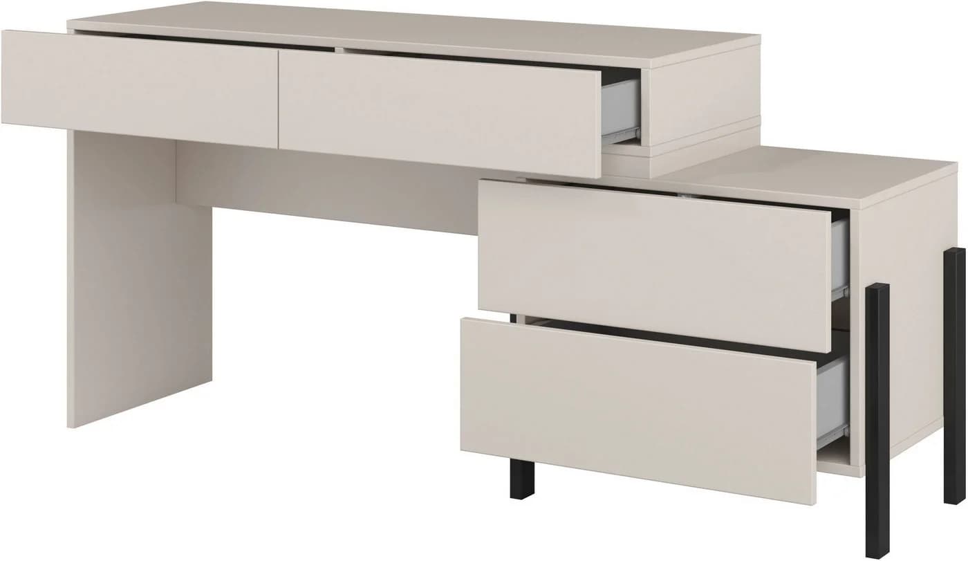 OTTO HOME Schminktisch Jukon Modern Kaschmir Schwarz 4 Schubladen - Bild 4