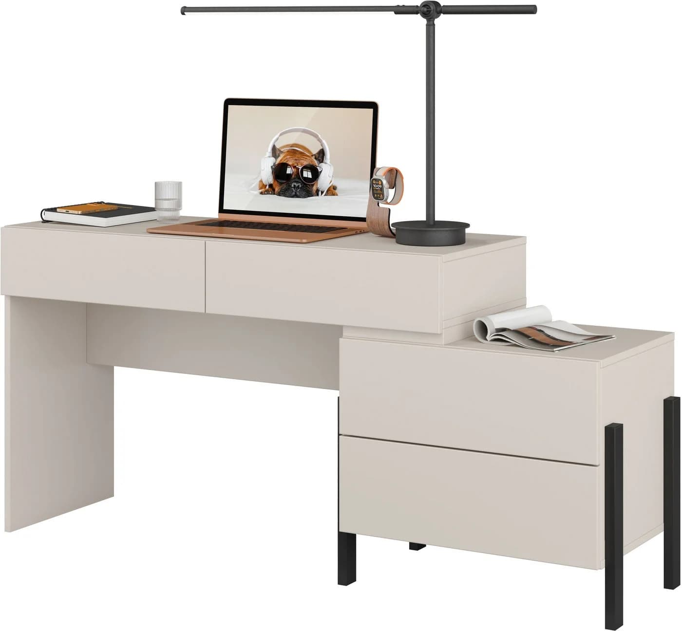 OTTO HOME Schminktisch Jukon Modern Kaschmir Schwarz 4 Schubladen - Bild 5