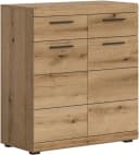HOME AFFAIRE SIENA Schuhschrank 90cm Weiß Hochglanz Eiche Bild 2