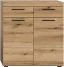 HOME AFFAIRE SIENA Schuhschrank 90cm Weiß Hochglanz Eiche Bild 3