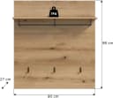 HOME AFFAIRE Garderobenpaneel Siena Eiche mit Haken und Stange Bild 5