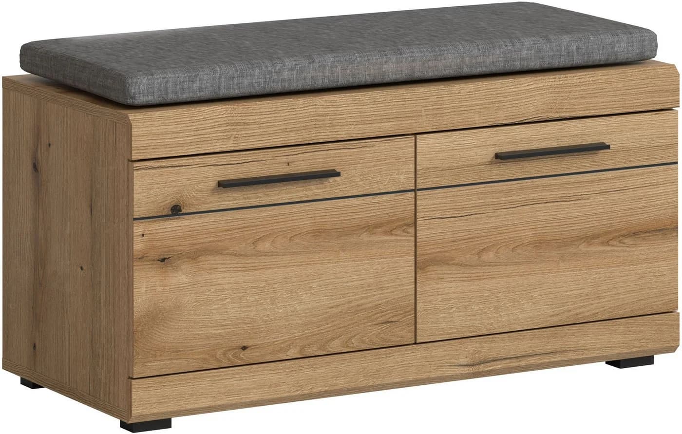 Home Affaire Sitzbank Siena 90cm Eiche Anthrazit mit Stauraum - Bild 5