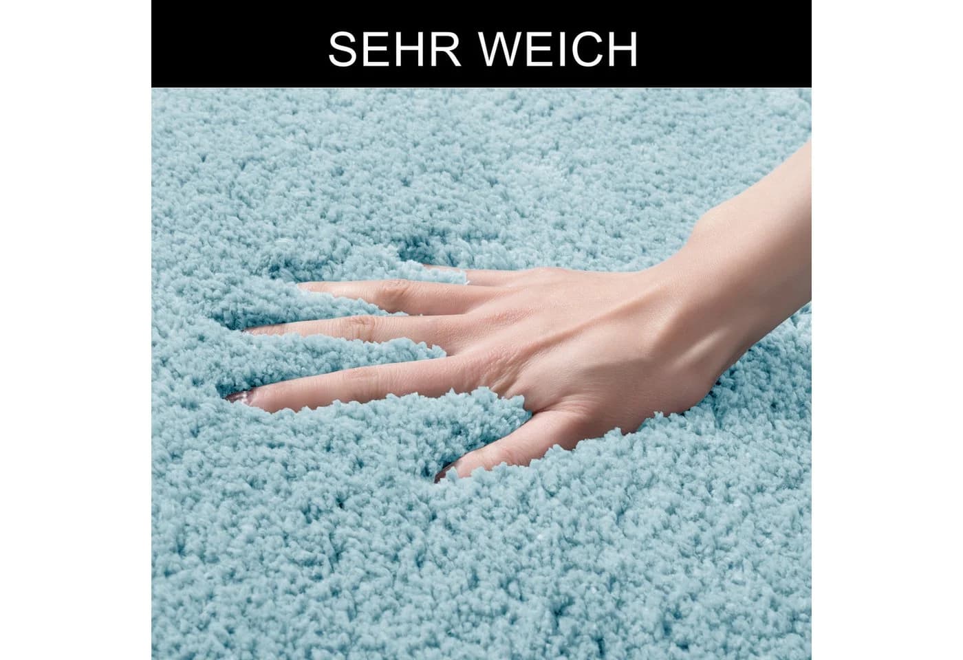 my home Badematte Sanremo Badvorleger Badezimmer Teppich Hellblau - Bild 3