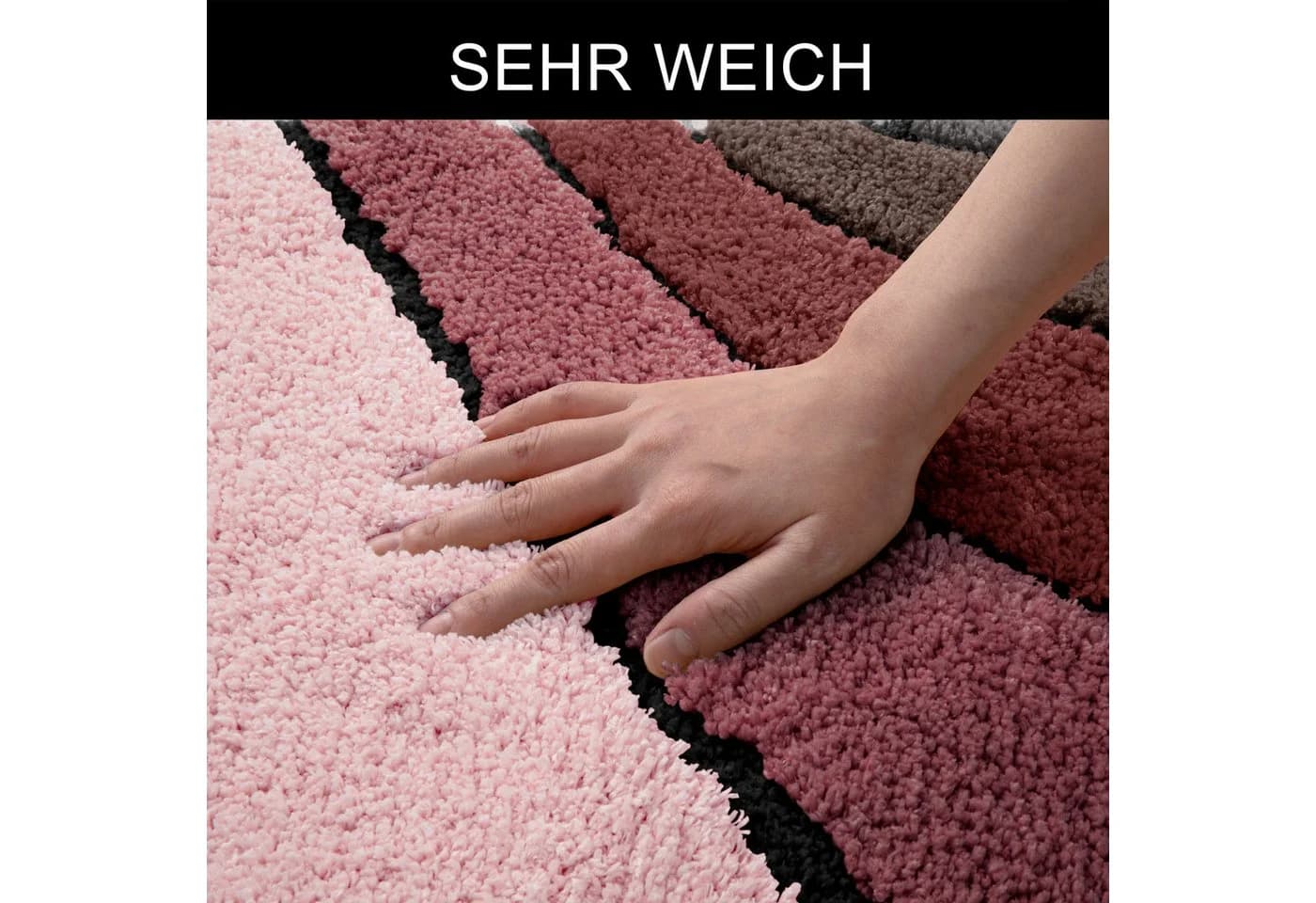 My Home Badematte Josie, Badvorleger, Badezimmer Teppich, Höhe 20 mm, rutschhemmend beschichtet, fußbodenheizungsgeeignet, schnell trocknend, strapazierfähig, Polyester, rechteckig, 3-tlg. Stand-WC Set, Badteppich, Badematten, rechteckig, rund & als 3-tlg. Set erhältlich - Bild 4