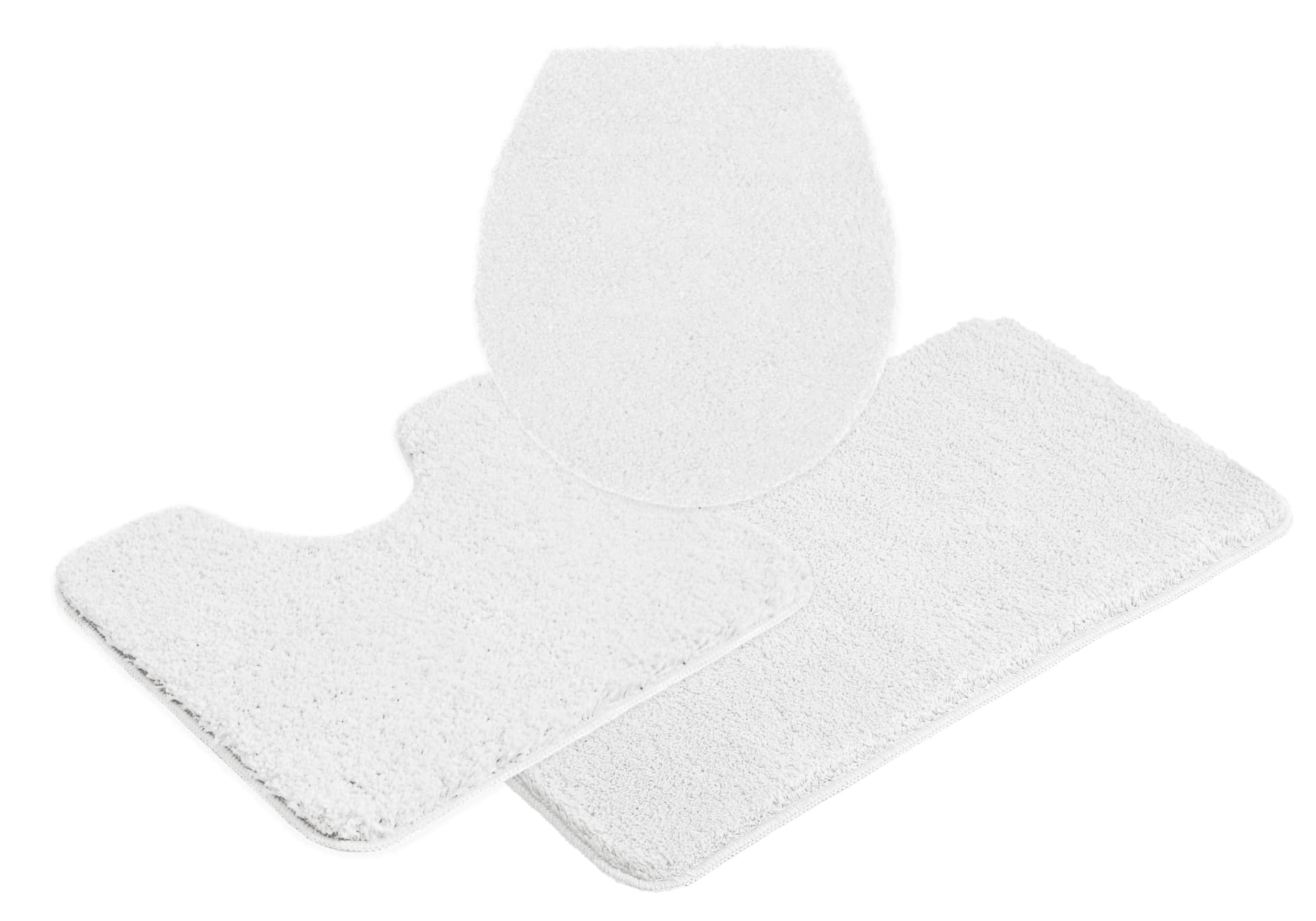 my home Badematte Inga, Badezimmer Teppich, Badvorleger, Höhe 20 mm, rutschhemmend beschichtet, fußbodenheizungsgeeignet, schnell trocknend, strapazierfähig, Polyester, rechteckig, 3tlg Set Stand WC, Badteppich, unifarben, weich, als halbrund und rechteckig erhältlich - Bild 4