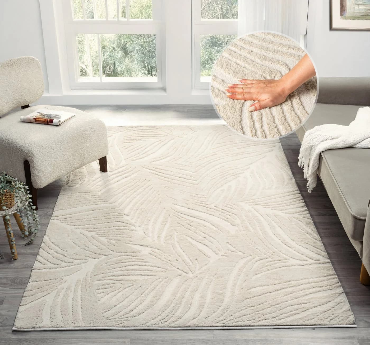 Teppich OTTO HOME Samia, Hoch-Tief-Struktur Creme - Bild 2