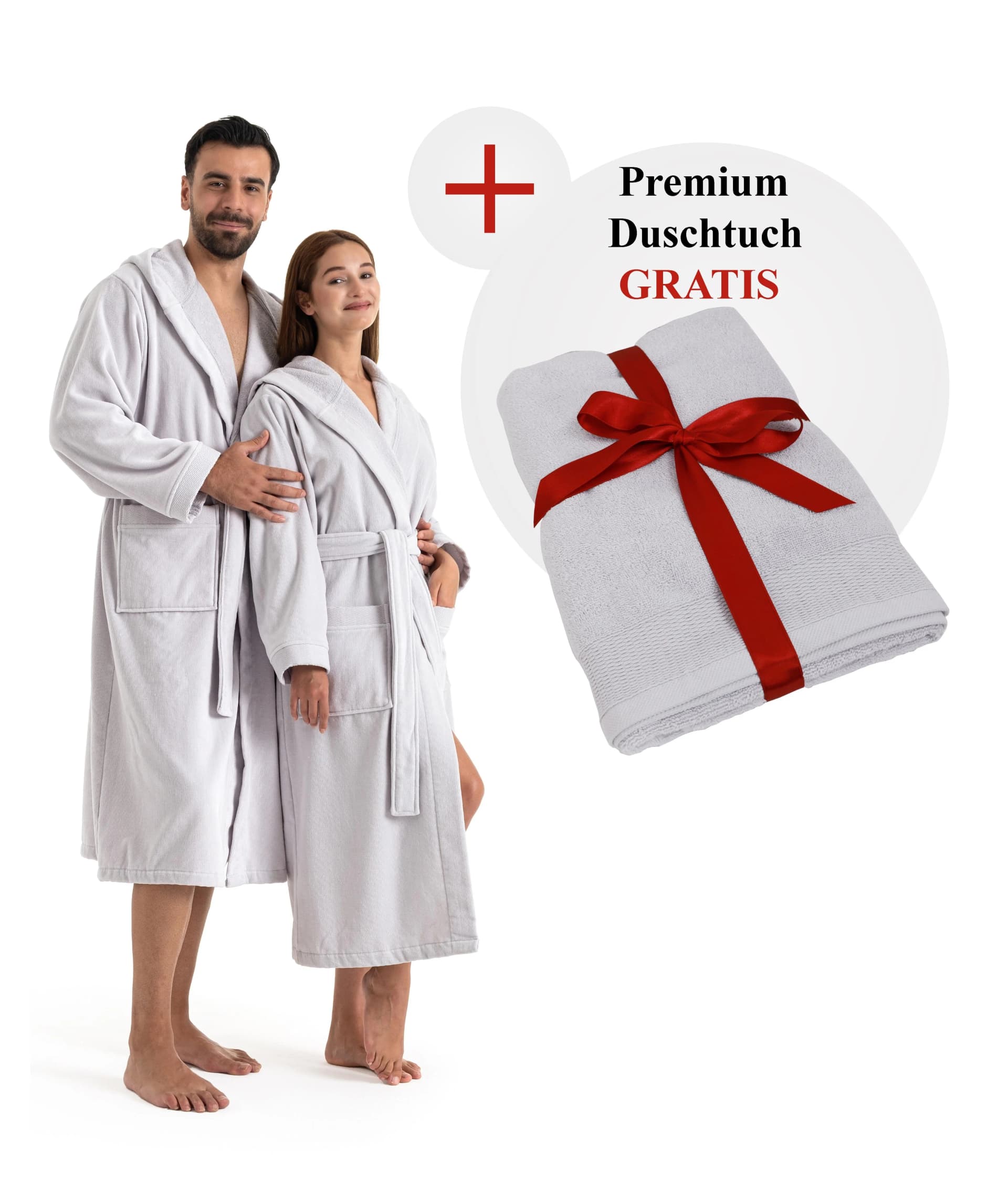 Unisex-Bademantel OTTO HOME Fenya hellgrau Veloursfrottier