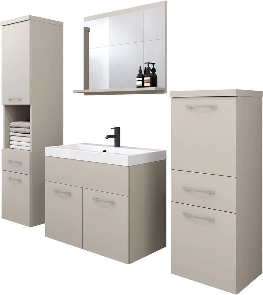 WELLTIME ELDA Badmöbel-Set Kaschmir mit Waschbecken - Bild 2