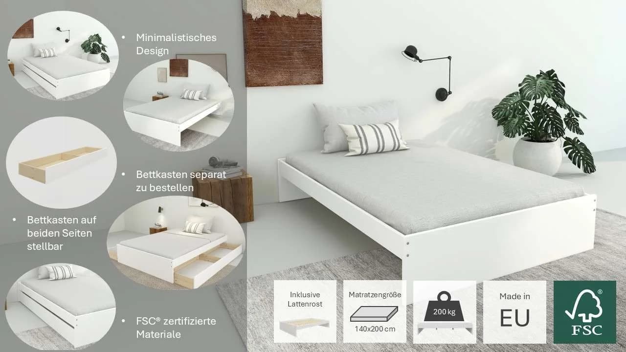 OTTO home Bett Magdala Futonbett 140 cm Breite - Bild 3