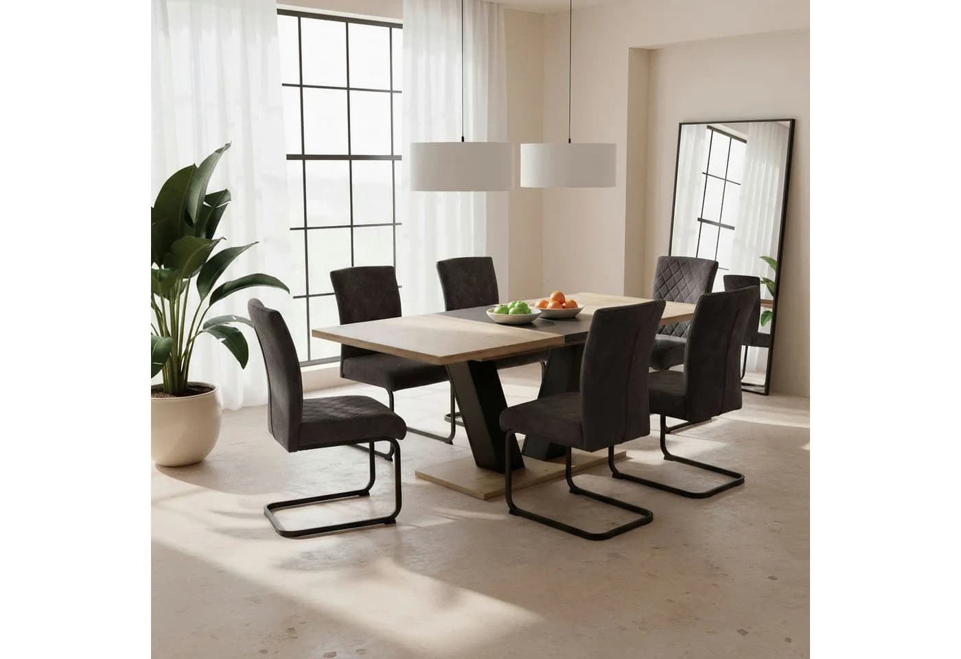 OTTO HOME Freischwinger LINA 2er Set Grau Metall