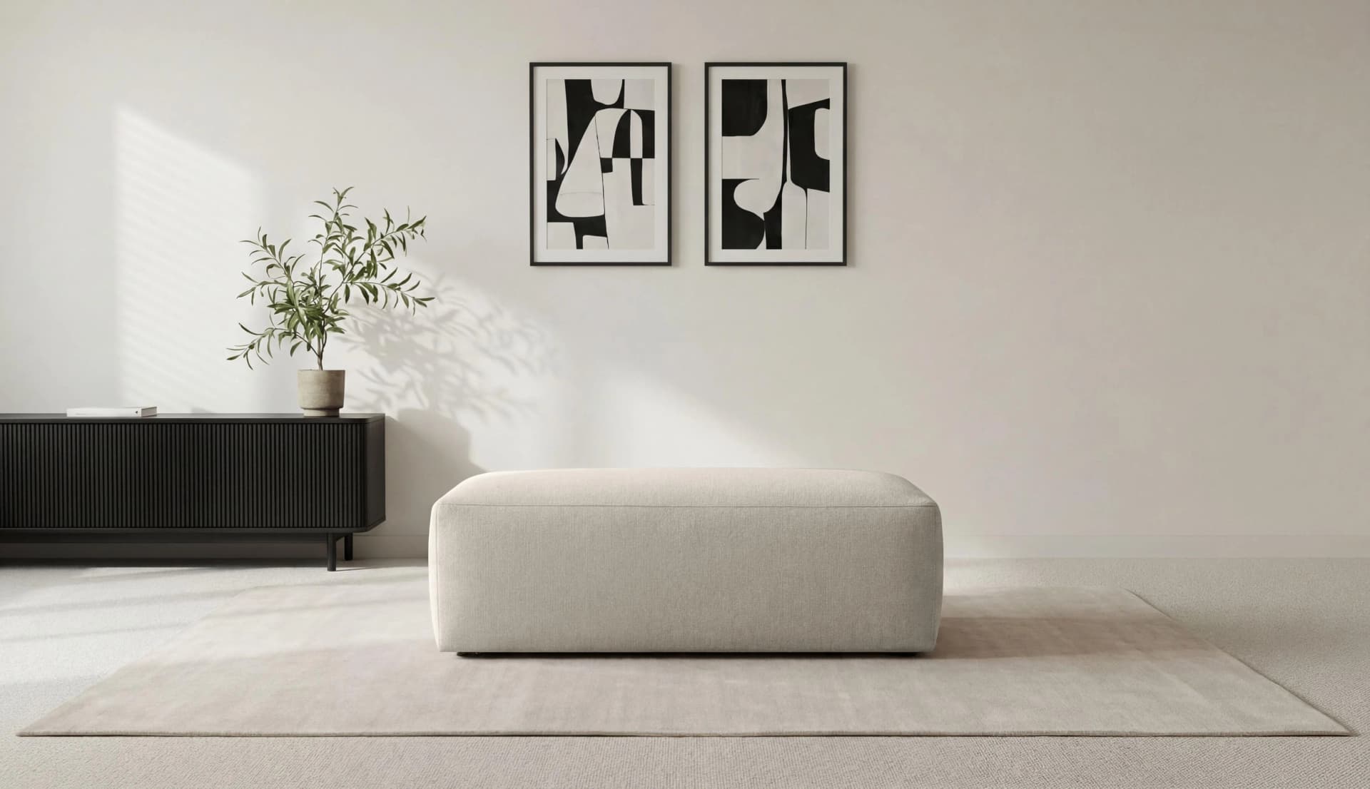 Polsterhocker INOSIGN Koa Weiß Polyester Lounge