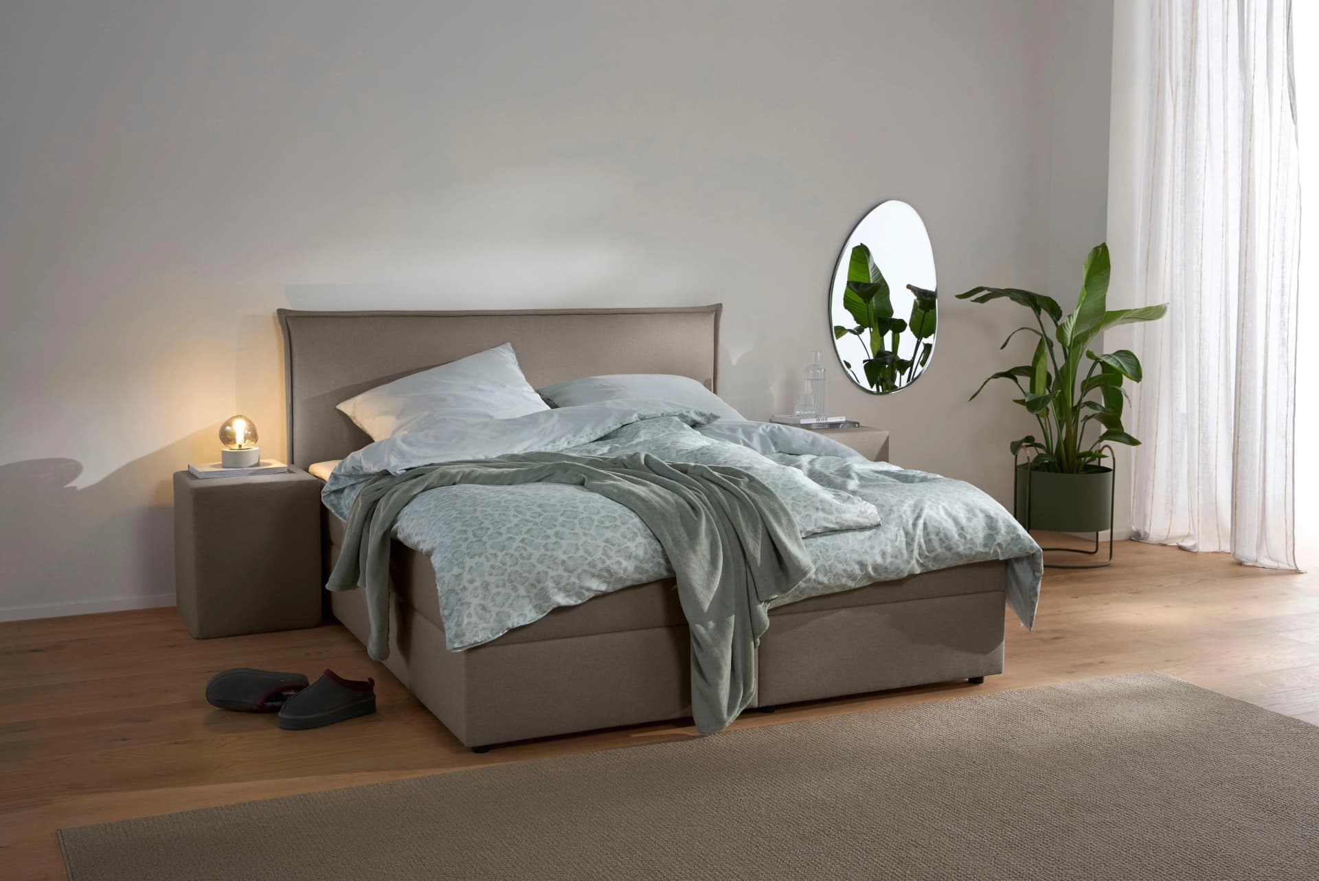 Boxbett S.OLIVER "Alissia" Mocca Komplettbett mit Bettkasten