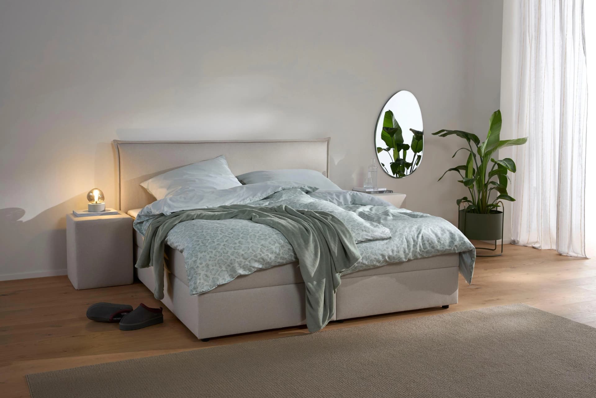 Boxbett S.OLIVER Alissia Beige Komplettbett mit Bettkasten
