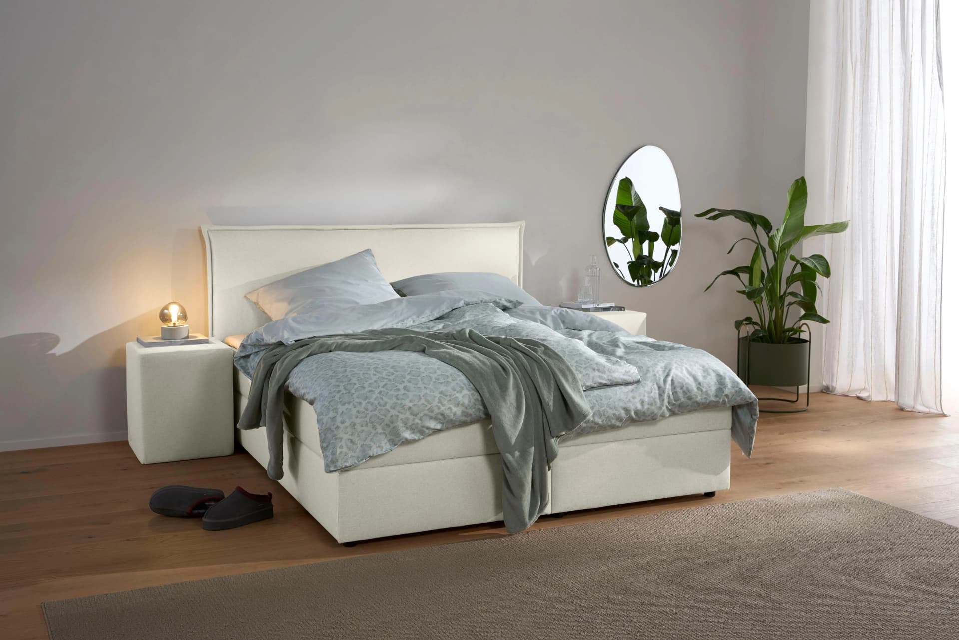 Boxbett S.OLIVER "Alissia" Beige Komplettbett mit Bettkasten