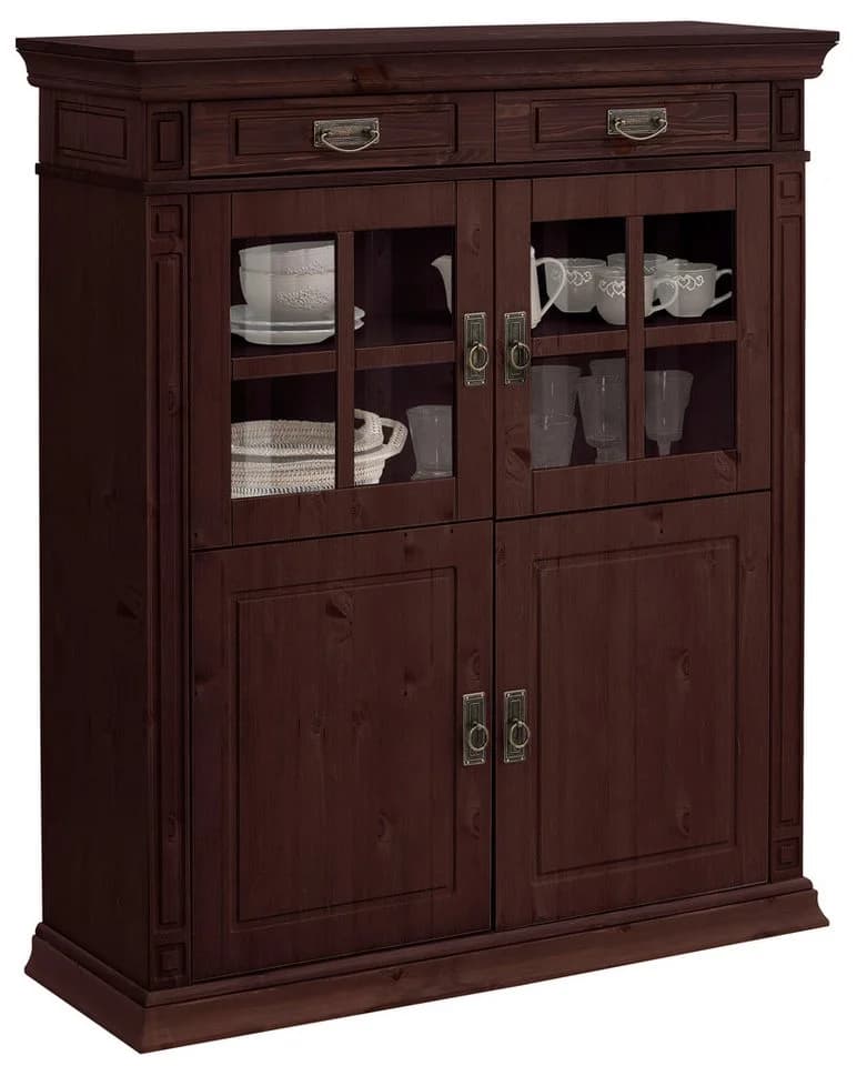 OTTO HOME Vinales Highboard Dunkelbraun Massivholz - Bild 5