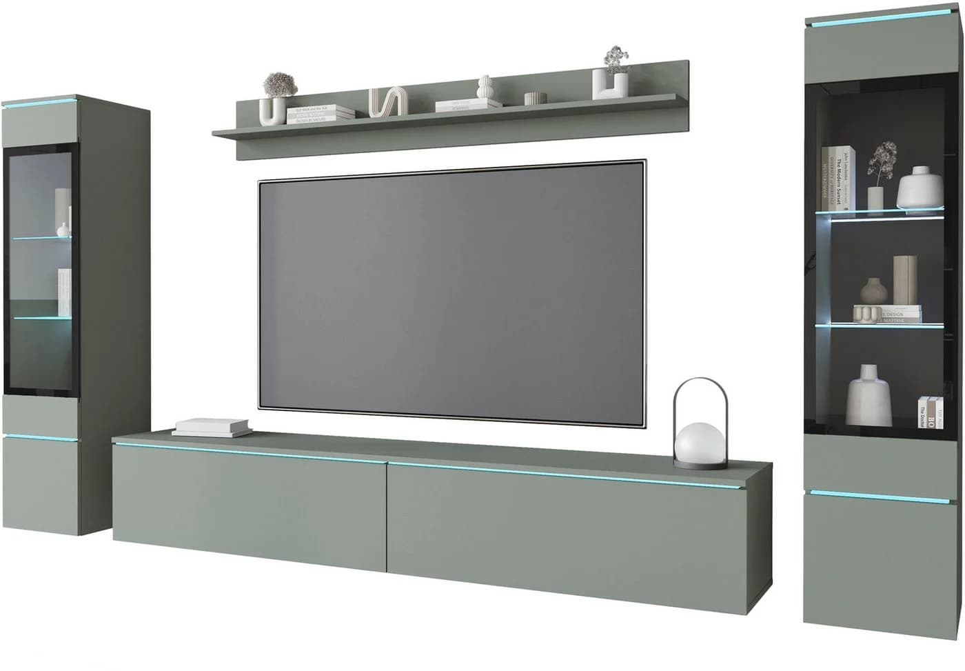 HOME AFFAIRE VERA II Wohnwand Set Salbei Modern