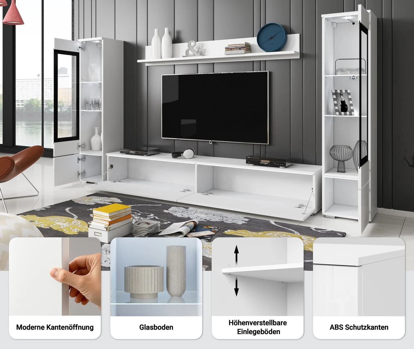 HOME AFFAIRE VERA II Wohnwand Set Salbei Modern - Bild 4