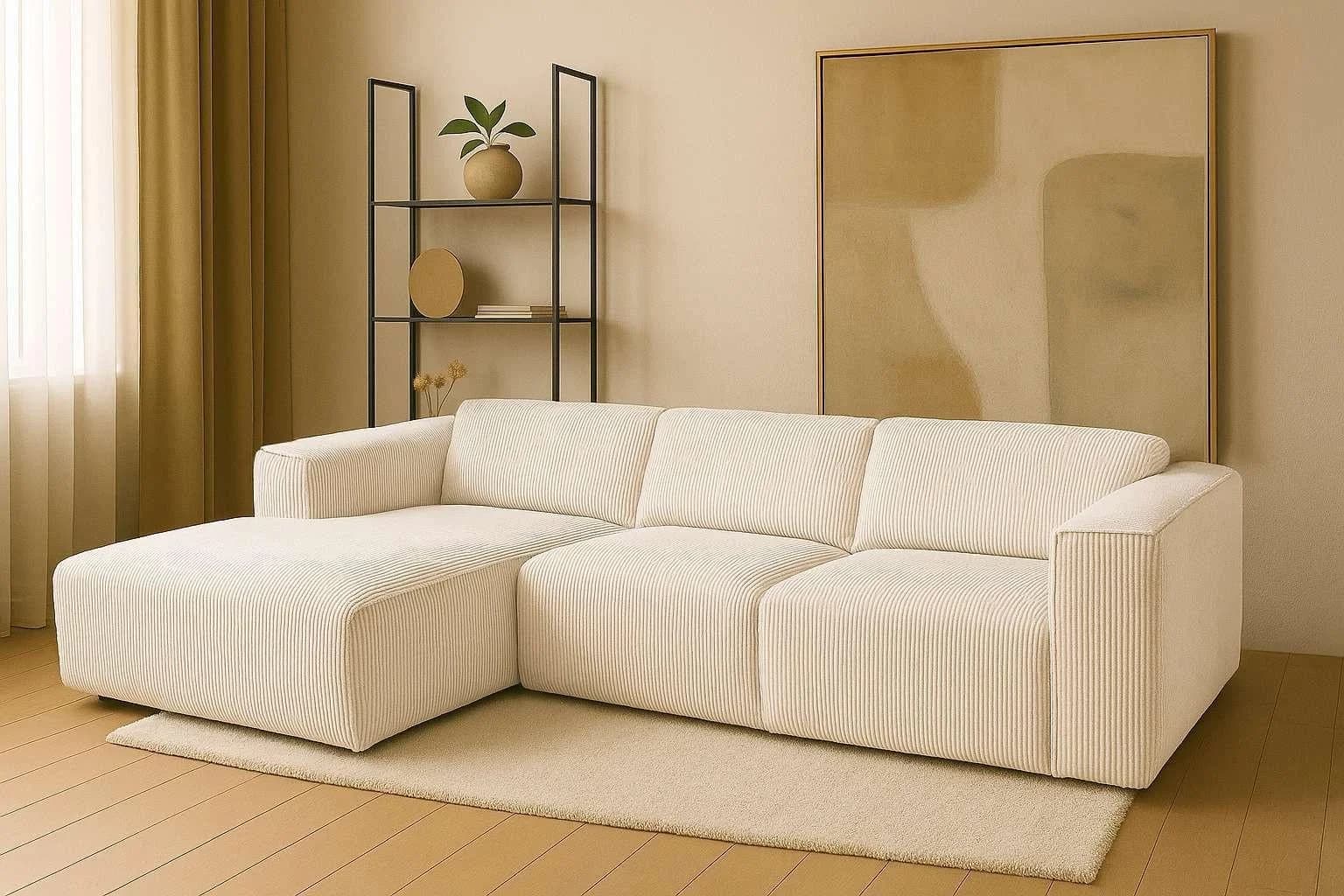 HOME AFFAIRE Ecksofa Noord L-Form Beige Cord