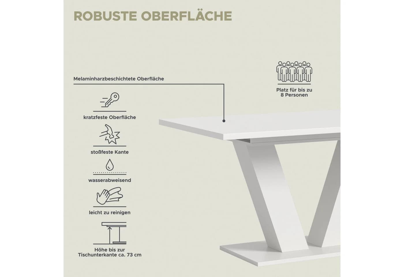 HOME AFFAIRE Esstisch Motus Weiß Ausziehbar 150-190 cm - Bild 4