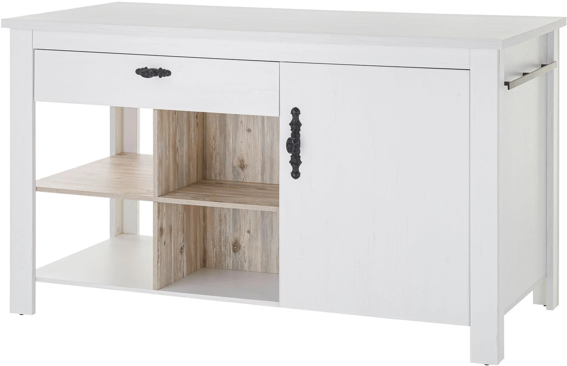 Home Affaire Kücheninsel Florenz Pinie Weiß 161 cm
