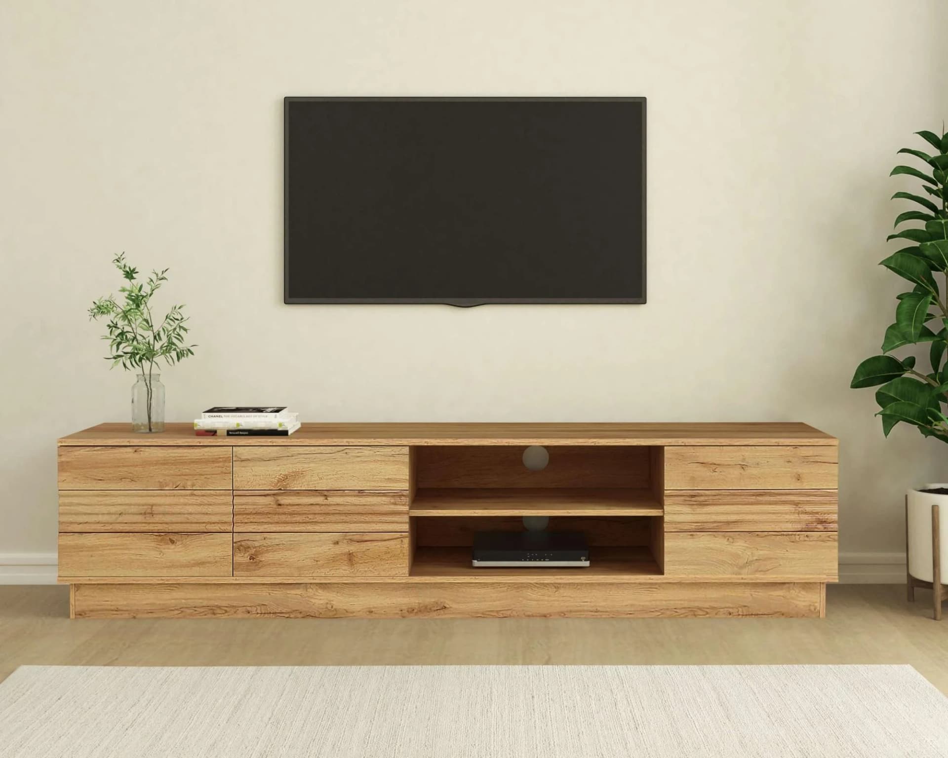 Home affaire Lowboard Angers 200 cm Breite Push-to-open