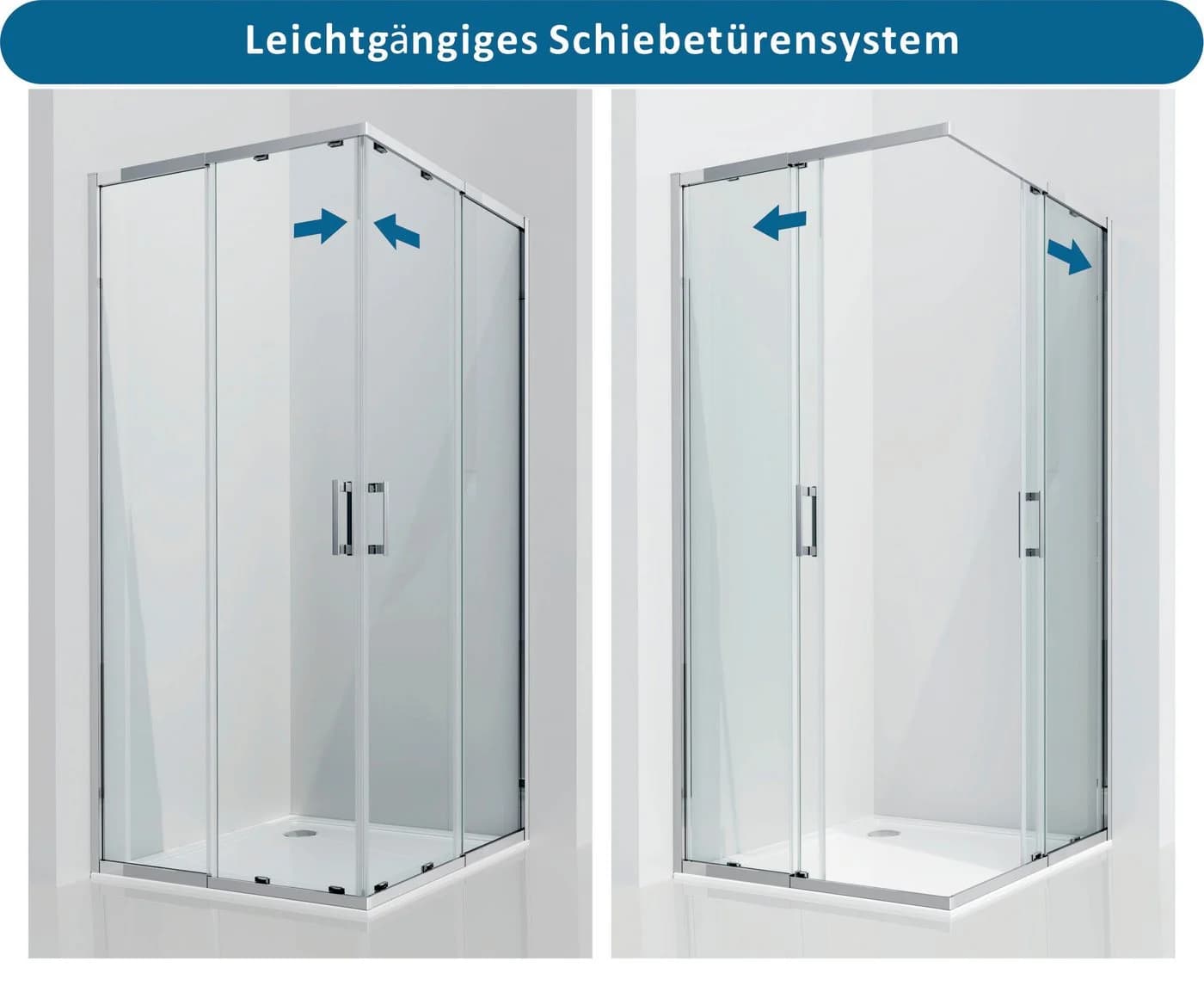 welltime Eckdusche Trento Slimline 90x90 cm Sicherheitsglas