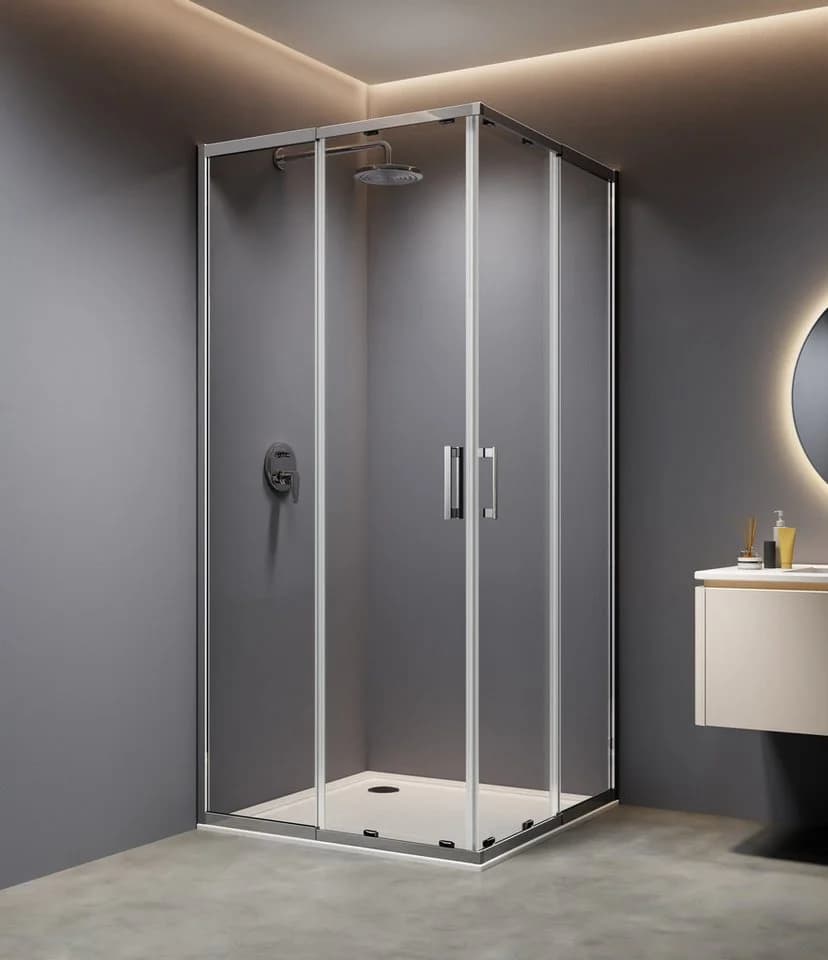 welltime Eckdusche Trento Slimline 90x90 cm Sicherheitsglas - Bild 2